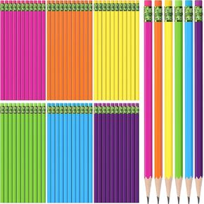 TecUnite 600 Pcs HB #2 Unsharpened Pencils with Eraser Wooden Hexagonal No 2 Pencils for Students Adults Gifts for Exams School Office Sketching, Rainbow Colors
