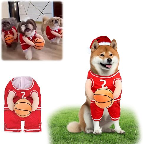 Dog Basketball Costume,Dog Basketball Costume with Ball,Christmas Costumes for Dogs,Dog Halloween Costume,Fun Pet Costumes Dog, Basketball Player for Small Medium Large Dogs (Small) in Kuwait