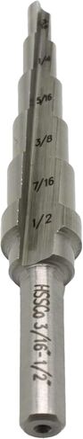 TEMO M35 Cobalt Spiral Flute Step Drill, 13 Size From 1/8 Inch To 1/2 Inch, 1/4 Inch Hex Shank in Saudi Arabia