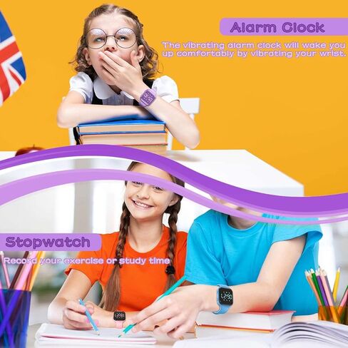ساعة LED متعددة الوظائف للأطفال، ساعة رقمية، ساعة عداد الخطى غير بلوتوث، ساعة إيقاف، ساعة منبه، السعرات الحرارية للنساء والأطفال والبنات والأولاد in Kuwait