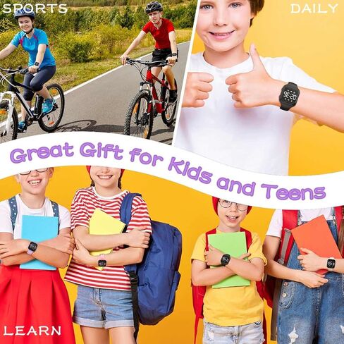 ساعة LED متعددة الوظائف للأطفال، ساعة رقمية، ساعة عداد الخطى غير بلوتوث، ساعة إيقاف، ساعة منبه، السعرات الحرارية للنساء والأطفال والبنات والأولاد in Kuwait