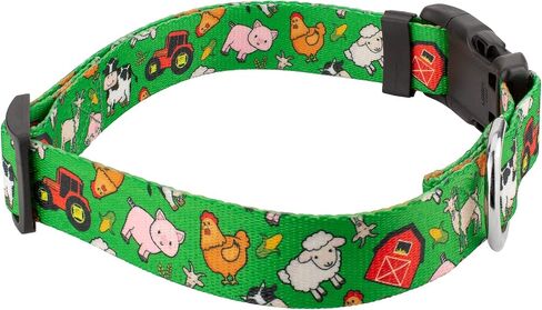 Country Brook Petz - Deluxe Farm Life Y'all Dog Collar - Made in The U.S.A. - Critter Corner Collection Featuring Creature Themed Designs (1 Inch, Large) in Kuwait