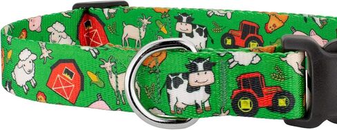 Country Brook Petz - Deluxe Farm Life Y'all Dog Collar - Made in The U.S.A. - Critter Corner Collection Featuring Creature Themed Designs (1 Inch, Large) in Kuwait