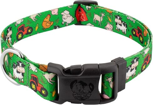 Country Brook Petz - Deluxe Farm Life Y'all Dog Collar - Made in The U.S.A. - Critter Corner Collection Featuring Creature Themed Designs (1 Inch, Large) in Kuwait