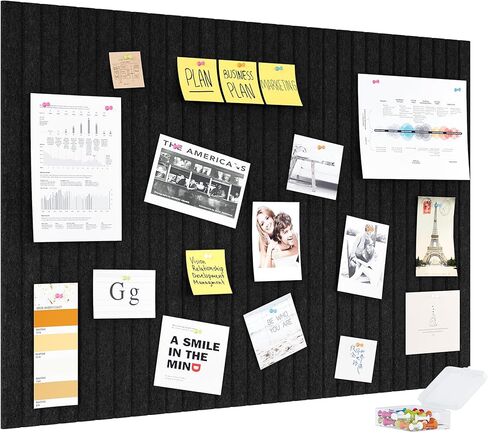 Bostin Bulletin Board 36 "× 24" لوحة كورك كبيرة للوحة الدبوس للدفع للمكتب 6 حزمة DIY صورة الألواح الزخرفية مربعات الجدران للمنزل ، رمادي فاتح in Kuwait