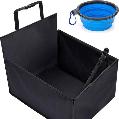 Dog car seat for The Back Seat – 23.7'' x 20.9'' x 13.8'' – Secure with Robust Fiberglass rods – Quilted Interior – Rear seat backrest Protection – Extra: Foldable Dog Bowl in Saudi Arabia