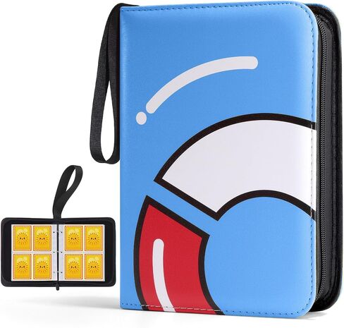 Trading Card Binder-400 Card Holder, 4 Pockets with Removable 50 Sleeves, Card Collector Album with Zipper, Portable Display Storage Holder Book for Sports Card, Game Card(Yellow) in Kuwait