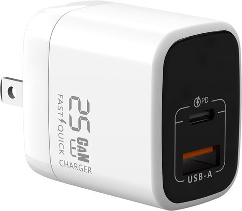 Fast 67W USB-C Charger - GaN Power Delivery - Dual USB-C Plus USB-A - Fast Compact Power Adapter for Laptops, Smart Phones, Tablets and Thousands of Other Devices (White) in Kuwait