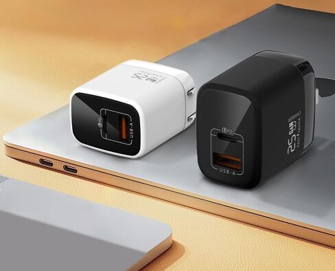 Fast 67W USB-C Charger - GaN Power Delivery - Dual USB-C Plus USB-A - Fast Compact Power Adapter for Laptops, Smart Phones, Tablets and Thousands of Other Devices (White) in Kuwait
