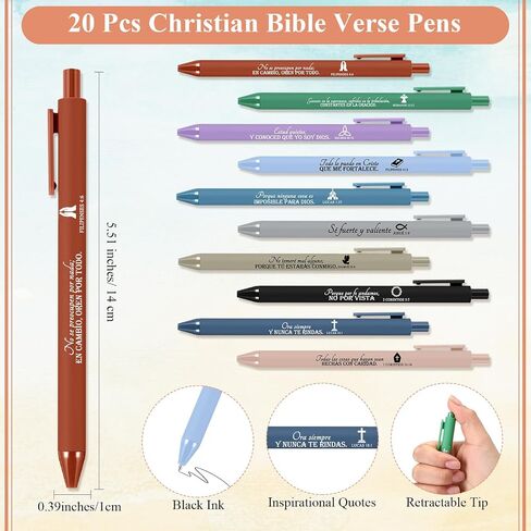 Kosiz 40 Pcs/ 20 Sets Christian Bible Verse Spiral Notebooks and Ballpoint Pens Church Religious Pocket Journal Notepad Gifts for Bible Study Group Supplies Mother's Day Believers(Watercolor,Nature) in Saudi Arabia