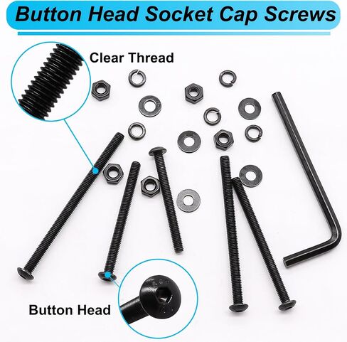 2135PCS Black M3 Metric Screw Assortment Kit, 5-35mm Button Head Screws and Socket Head Screws Bolts Nuts Washers Kit, 10.9 & 12.9 Grade Alloy Steel, M3 Bolts for 3D Printing in Saudi Arabia