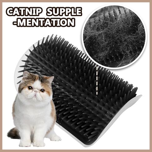 2 Pack Cat Self Groomer with Catnip Pouch Grey Cat Grooming Massage Brush Soft Cat Brush Cat Massager for Indoor Cats in Saudi Arabia