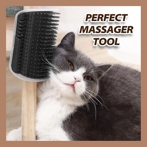 2 Pack Cat Self Groomer with Catnip Pouch Grey Cat Grooming Massage Brush Soft Cat Brush Cat Massager for Indoor Cats in Saudi Arabia
