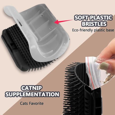 2 Pack Cat Self Groomer with Catnip Pouch Grey Cat Grooming Massage Brush Soft Cat Brush Cat Massager for Indoor Cats in Saudi Arabia