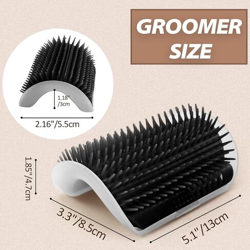 2 Pack Cat Self Groomer with Catnip Pouch Grey Cat Grooming Massage Brush Soft Cat Brush Cat Massager for Indoor Cats in Saudi Arabia