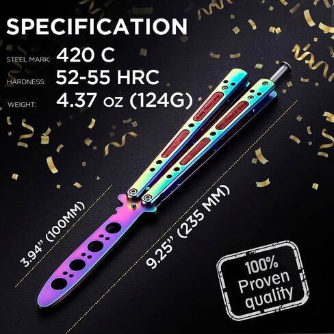 Grand Way ButterflyTrainer - New 2025 Practice Balisong Knives - Practice Balisong Knives NOT Real - NOT Sharp Blade Dull Trick CSGO Training - Navaja Mariposa - Gifts for Men Boys Girls K-06 N in Saudi Arabia