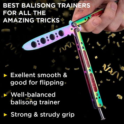 Grand Way ButterflyTrainer - New 2025 Practice Balisong Knives - Practice Balisong Knives NOT Real - NOT Sharp Blade Dull Trick CSGO Training - Navaja Mariposa - Gifts for Men Boys Girls K-06 N in Saudi Arabia