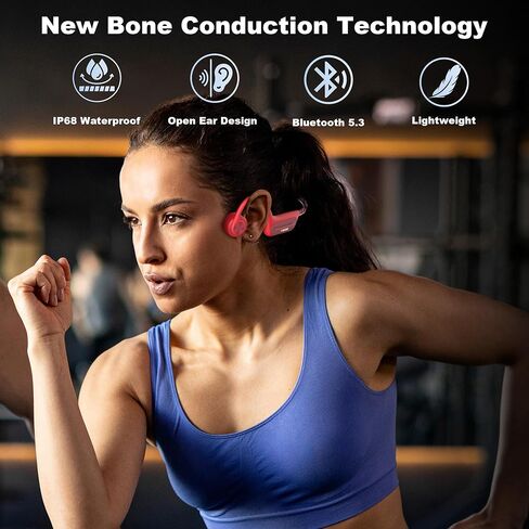 Wantek Bone Conduction Headphones,Open Ear Bluetooth Sport Headphones,Swimming Headphones Built-in 32GB MP3,Waterproof Headphones 8Hr Playtime for Swimming,Running,Cycling,Gym in Kuwait