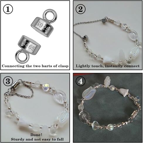 925 Sterling Silver Magnetic Necklace Clasps and Closures,Silver Necklace Extender,Bracelet Clasps,Chain Extenders for Necklaces,Necklace Magnetic Clasp,Necklace Clasp for Jewelry Making Supplies in Kuwait