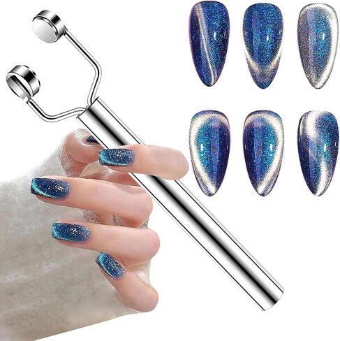 1Pc 4 IN 1 Cat Eye Magnet for Nails, Cat Eye nail Magnetic Wand, Cat Eye Gel Nail Polish Magnet, Manicure Design Tools DIY Salon Accessories in Saudi Arabia
