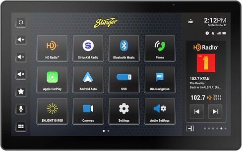 Stinger HORIZON10 10.1" Universal Car Stereo 1280x800 HD Touchscreen Car Radio, Wireless Apple CarPlay/Android Auto, Bluetooth 5.1, IP65 Weather-Resistant Display, HDMI Input, 4 Camera & 3 USB Inputs in Kuwait
