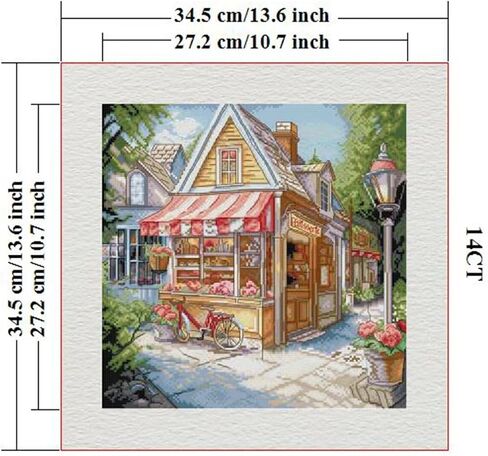 ITSTITCH Stamped Cross Stitch Kits - Full Set of Embroidery for Beginners or Adults,14 CT 2 Strands DIY Little Panda Patterns Counted Arts Craft 7.5×8.7 inch in Saudi Arabia
