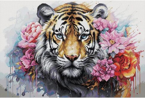 ITSTITCH Stamped Cross Stitch Kits - Full Set of Embroidery for Beginners or Adults,14 CT 2 Strands DIY Little Panda Patterns Counted Arts Craft 7.5×8.7 inch in Saudi Arabia
