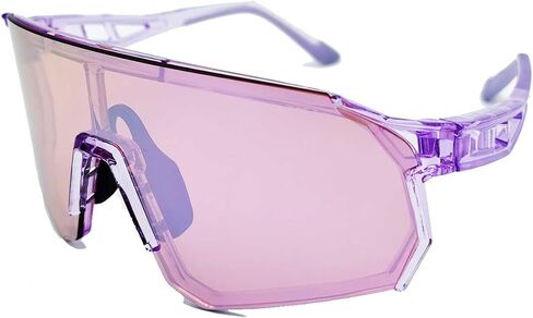 VeilGlam Pro Pickleball Glasses for Men, Amber Lenses Silver Mirrored Tinted Protective Eyewear UV Protection Safety Sunglasses ANSI Z87.1 Anti Fog Scratch Tennis Squash Racquetball Goggles in Kuwait