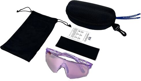 VeilGlam Pro Pickleball Glasses for Men, Amber Lenses Silver Mirrored Tinted Protective Eyewear UV Protection Safety Sunglasses ANSI Z87.1 Anti Fog Scratch Tennis Squash Racquetball Goggles in Kuwait