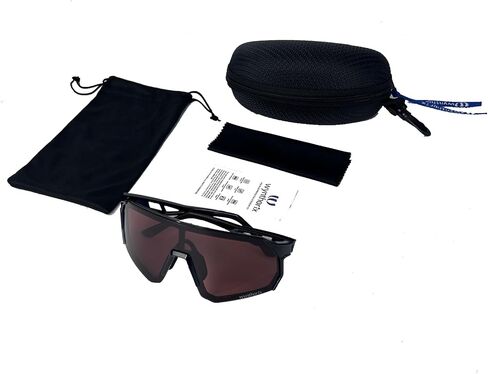 VeilGlam Pro Pickleball Glasses for Men, Amber Lenses Silver Mirrored Tinted Protective Eyewear UV Protection Safety Sunglasses ANSI Z87.1 Anti Fog Scratch Tennis Squash Racquetball Goggles in Kuwait