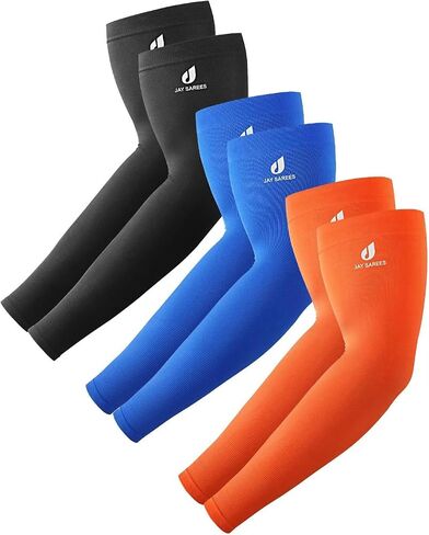 Arm Sleeves for Men Women Kids 3 Pairs, Compression Sleeve Cover Arms, Tattoo Cover-up Sun Sleeves UV Protection Cooling for Sports Football Baseball Volleyball Boys Girls-1 in Saudi Arabia