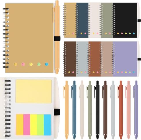 Chuangdi 20 Sets Teacher Appreciation Gift Bulk,Boho Aesthetic Notebook with Sticky Notes and Bamboo Pen for Graduation,Thank You Gifts for Employee,Coworker, Volunteers, Nurses, Team,Student(Boho) in Kuwait