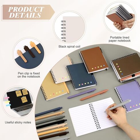 Chuangdi 20 Sets Teacher Appreciation Gift Bulk,Boho Aesthetic Notebook with Sticky Notes and Bamboo Pen for Graduation,Thank You Gifts for Employee,Coworker, Volunteers, Nurses, Team,Student(Boho) in Kuwait