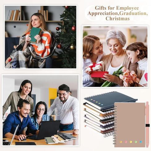 Chuangdi 20 Sets Teacher Appreciation Gift Bulk,Boho Aesthetic Notebook with Sticky Notes and Bamboo Pen for Graduation,Thank You Gifts for Employee,Coworker, Volunteers, Nurses, Team,Student(Boho) in Kuwait