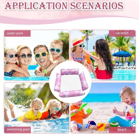 2 Pack Inflatable Pool Float Hammocks, 4-in-1 Multi-Purpose Inflatable Pool Floats Adults,Multi Tubes Floating Mesh Chair for Summer Events Pool Parties in Saudi Arabia