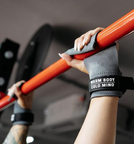 WARM BODY COLD MIND Leather Hand Grips - NO Holes for Weightlifting, Powerlifting, Gymnastics, Cross Training, Pull-Ups, Weight Lifting, Wrist and Palm Protection in Saudi Arabia