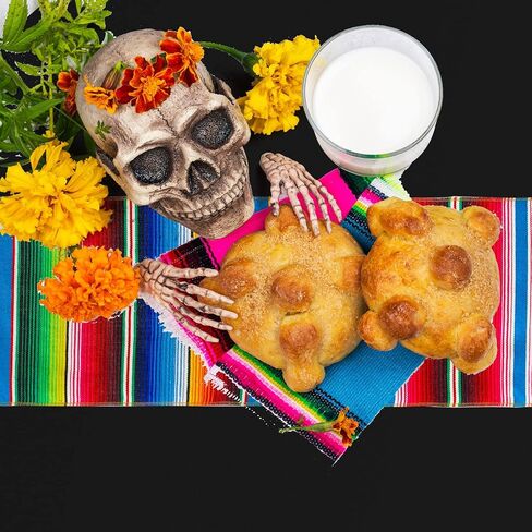 Tudomro 4 PCS Mexican Fiesta Tableroth 54 × 108 '' مع عدائين الجدول 13.5 × 108 غطاء مقرّب من القطن القطنية المقسم لـ Cinco de Mayo Fiesta (أسود) in Kuwait