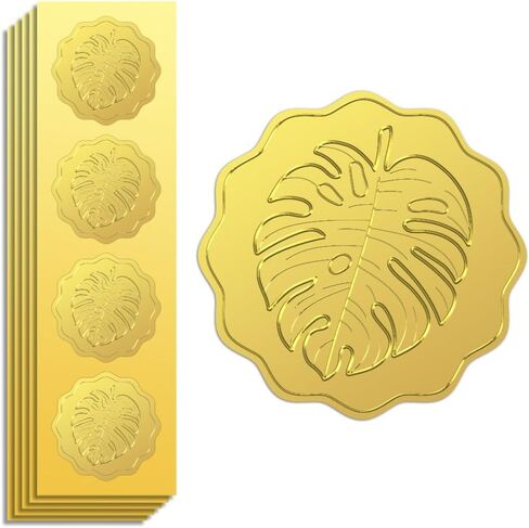 Peacoblue Gold Foil Sticker Seal Embossed Dragon 2 Inch 100Pcs, Self Adhesive Golden Around Embossing Decals for Invitation Certificate Envelope Seal Gift Card Decoration in Saudi Arabia