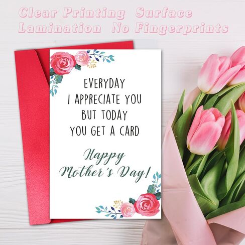 Funny Mother’s Day Card for Mom Grandma Wife, Cute Mother’s Day Gift from Daughter Son Husband (Every Day I Appreciate You, but Today You Get a Card) in Saudi Arabia
