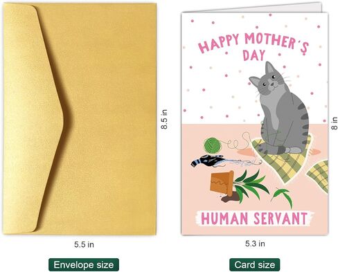 بطاقة عيد أم مضحكة Cat ، بطاقة عيد الأم اللطيفة من Cat ، هدايا بطاقة عيد الأم لجدة الأم ، عيد أم سعيد لخادمي البشري in Kuwait