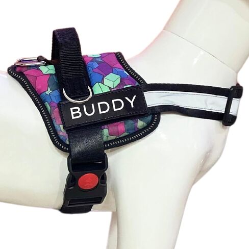 Dog Harness, No-Pull, 3 Leash Clips, No Choke, Reflective, Adjustable and Padded, for Easy Walking and Training for Small, Medium and Large Dogs (Diamond-Blue, M) in Kuwait