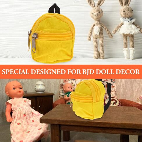 EXCEART 2pcs Doll Backpack Mini School Supplies for Dolls Mini House Supply Doll Cloth Backpack Mini Backpack Decor Backpack for Dolls Doll Bag Polyester Micro Scene Household in Saudi Arabia