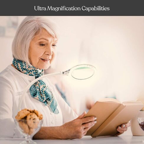 Brightech LightView Flex Magnifying Desk Lamp, 1.75X Light Magnifier, Adjustable Magnifying Glass with Light for Crafts, Reading, Close Work in Saudi Arabia