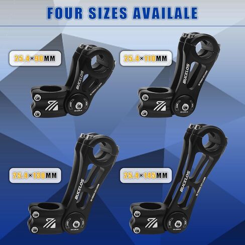 BUCKLOS Adjustable Bike Stem MTB 25.4mm 31.8mm 90/110/130/145mm 80 Degree Bike Stem Riser for Angle Adjustment, Bicycle Handlebar Extension for Commuter Bikes, E-Bike, Mountain, Road Bicycles in Kuwait