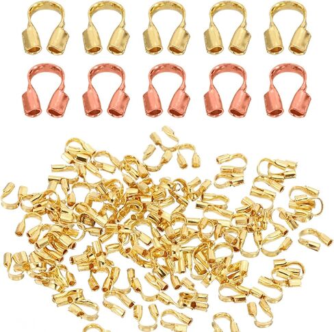 PATIKIL 0.7mm Hole Wire Guard Thread Protector Set, 200Pcs Alloy U Shape Loop for Jewelry Making Necklace Bracelet Earring DIY Crafts Accessories, Bronze, Red Copper Color in Kuwait