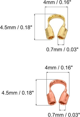 PATIKIL 0.7mm Hole Wire Guard Thread Protector Set, 200Pcs Alloy U Shape Loop for Jewelry Making Necklace Bracelet Earring DIY Crafts Accessories, Bronze, Red Copper Color in Kuwait