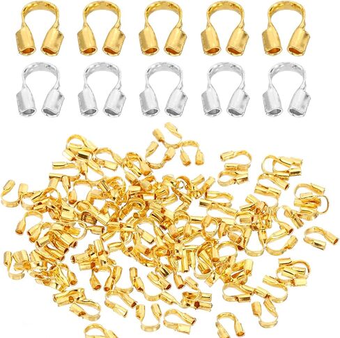 PATIKIL 0.7mm Hole Wire Guard Thread Protector Set, 200Pcs Alloy U Shape Loop for Jewelry Making Necklace Bracelet Earring DIY Crafts Accessories, Bronze, Red Copper Color in Kuwait