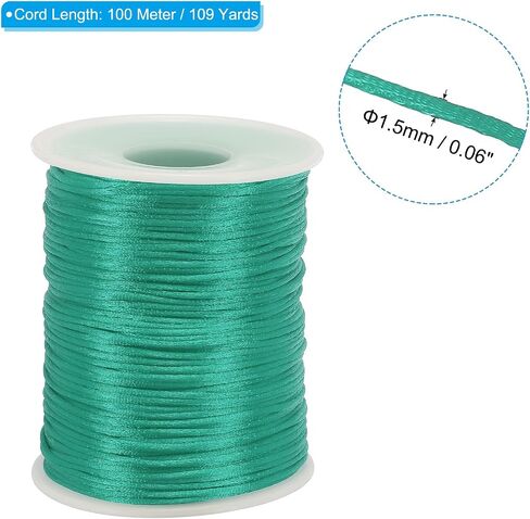 PATIKIL 1.5mm x 109 Yard Nylon Satin Cord, Nylon Beading String Knotting Cord Chain Braided Rope for Bracelets Jewelry Trim Chinese Knot, Gold in Saudi Arabia