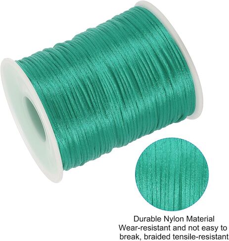 PATIKIL 1.5mm x 109 Yard Nylon Satin Cord, Nylon Beading String Knotting Cord Chain Braided Rope for Bracelets Jewelry Trim Chinese Knot, Gold in Saudi Arabia