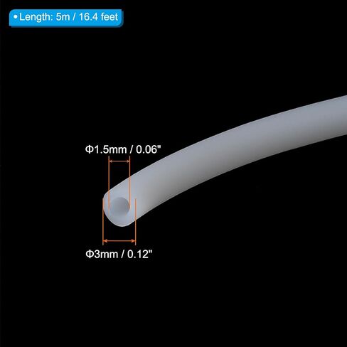 PATIKIL Rubber Cord Tube, 16ft Silicone Hollow Tubing 1/8" OD 1/16" ID for DIY Craft Beading Necklaces Bracelet, Black in Saudi Arabia